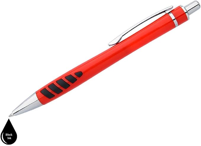 ExpressDesigns™ - Your Name or Imprint on our Custom Printed Addison Ballpoint Pen - Rubber Grip For Writing Comfort And Control, black ink, medium point - 12 Pack (Assorted)