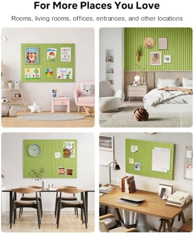 48" x 36" Large Cork Bulletin Board Tiles, Peel and Stick Felt Wall Panels for Vision, Message Center, Picture and Prayer Board for Office, Dorm, Room and Desk Decor(Moss Green)
