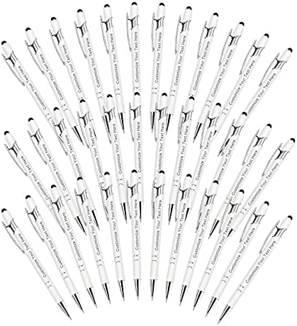 Qingxily Custom Pens Bulk - Up to 300 Personalized Stylus Ballpoint Pens With Free Engraving - Customized With Your Name, Text, Message for Business, Graduation, Anniversaries - Colorful 36 Pcs