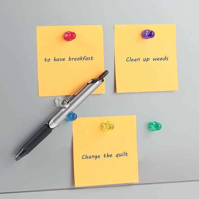 MHDMAG Magnetic Push Pins Powerful Push Pin Magnets for Fridge Whiteboards Calendars Maps in School & Office Pack of 60,Black