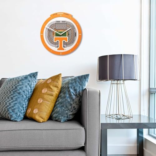 YouTheFan NCAA Tennessee Volunteers StadiumView 3D Wall Clock