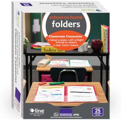C-Line Classroom Connector School-to-Home Folders, Purple, 25 per Box (32009)