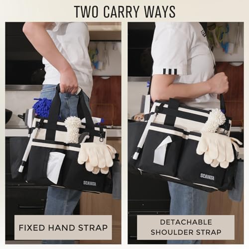 SCAVATA Compact Wearable Cleaning Caddy with Handle & Shoulder Straps