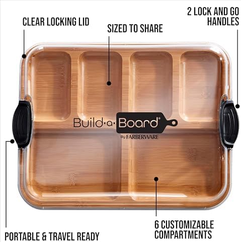 Farberware Build-A-Board 11 x 14 Inch Bamboo Cutting Board with Lid
