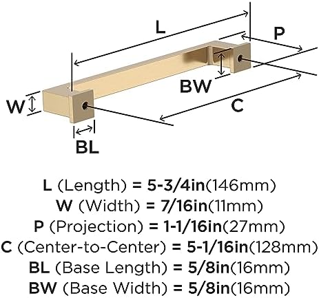 Amerock 10 Pack 5-1/16" Bridgeport Champagne Bronze Drawer Pull