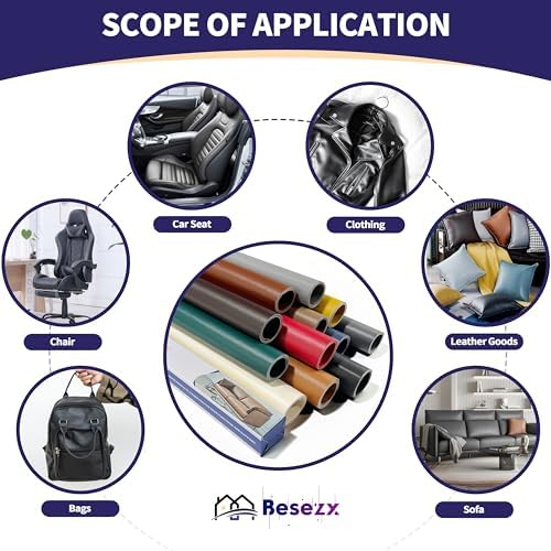 Besezx Leather Repair Patch Tape Kit, Self Adhesive Leather Repair for Furniture, Couch, Sofa, Car Seats,Office Chair,Vinyl Repair Kit.60inx16in