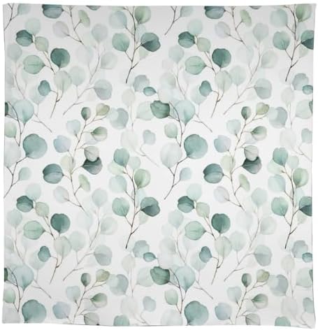Eucalyptus Leaf Tablecloth, Spring Botanical Sage Green Watercolor Floral Plant Branches Print Table Cloth for Home Kitchen Dining Outdoor Patio Wedding Decor 60x120in