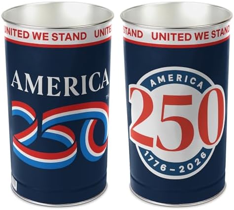 WinCraft Wastebasket - Tapered 15" H Patriotic America 250