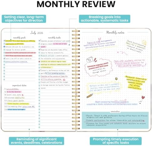 Monthly Planner 2026-2027, 18-Month Aesthetic Calendar, Jul 2026-Dec 2027