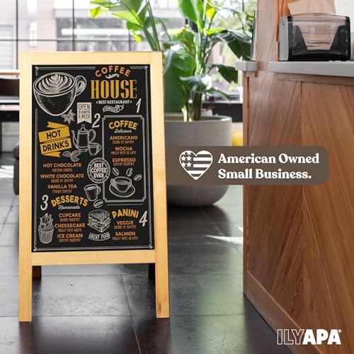 Ilyapa A Frame Chalk Board Easel Sign 40x20 in - Sandwich Signs Outdoor