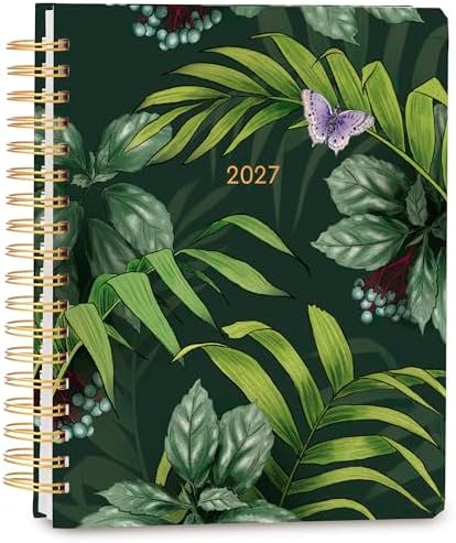 High Note 2027 Planner, 17-Month Weekly & Monthly Hardcover Planner: August 2026 to December 2027, 9" x 10", Greenery with Notes, Lists & Reference Pages + Sticker Sheet