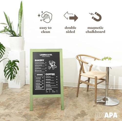Ilyapa A Frame Chalk Board Easel Sign 40x20 in - Sandwich Signs Outdoor