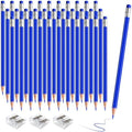 36 PCS Blue Pencils with Eraser, Pre-Sharpened HB Pencils for Writing & Drawing, School Supplies for Kids Homework, Tests, Art Crafts & Teacher Grading (Blue)