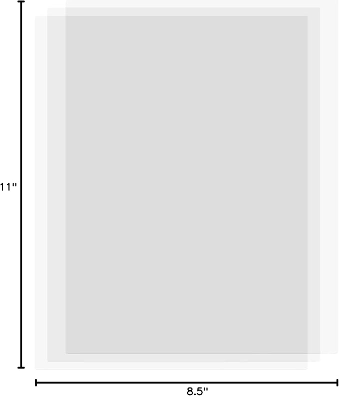 Hamilco Translucent Vellum Paper – 8.5" x 11", Printable Frosted Tracing Paper, Sheer Overlays for Invitations, Sketching & Crafts, 50 Sheets