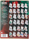 Bucilla Counted Cross Stitch Ornament Kit, 84293 Tiny Stocking, White