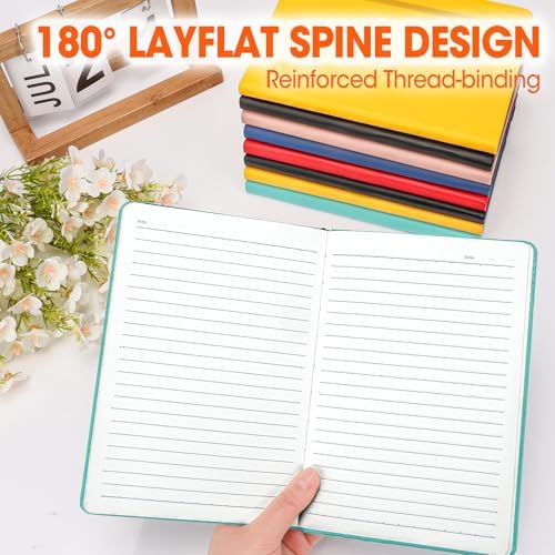 6 Pack Lined Journal Notebook for Work, 200 Pages, Medium 5.5" x 8.3", A5 College Ruled Notebook, 6 Colors, Hardcover Journaling Notebooks for Writing, Note Taking
