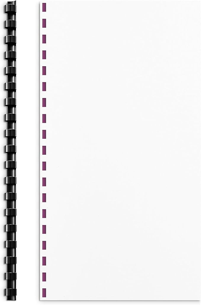 Staples 3/8 Inch Plastic Comb Binding Spines, Black, 25-Pack | 55-sheet capacity combs for binding reports and presentations.