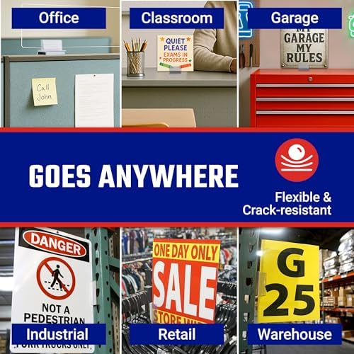 Master Magnetics Magnetic Sign Holder Pack - Magnetic Sign Holders for Door Frames, Metal Shelves, Whiteboards - Powerful Magnet - Retail EZ Grip Holder - 3" L x 1" W x 1.13" H - 25-Pack