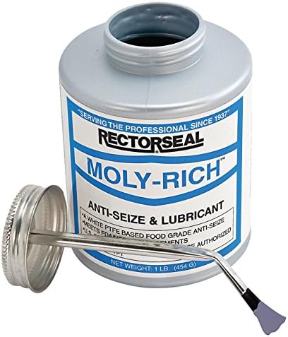 RectorSeal Moly-Rich 71431 Premium Anti-Seize Lubricant, Easy Application, Plumbing, 1 lb