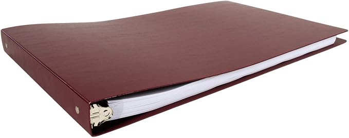 11x17 Binder Poly Panel Featuring a 1" Round Ring Maroon