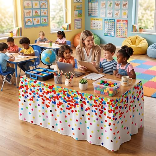Teacher Desk Skirt for Classroom Ruffle Table Skirt Back to School