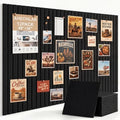 AHEONLAR Felt Bulletin Board 48" x 36", Cork Boards for Walls, 12 Pack Bulletin Board Large Cork Board for Office, Felt Boards with 70 Safe Removable Adhesive Tabs Wall Decor for Home(Black)