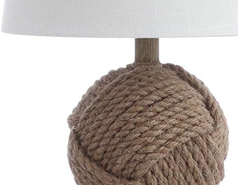 JONATHAN Y Monkey Fist 18" Rope Metal Ball LED Table Lamp, Natural