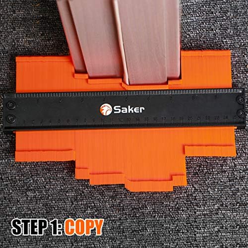Saker Contour Gauge Profile Tool with Adjustable Lock 10 Inch Orange