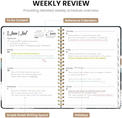 ZOTIA Planner 2026-2027 Jul 2026-Jun 2027 Academic Monthly & Weekly Planner
