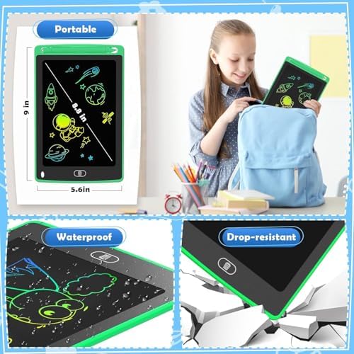 Party Favor 12 Pack LCD Writing Tablet for Kids, 8.5 Inch Colorful Drawing Doodle Board, Erasable Doodle Pad for Toddlers, Educational Learning Toys Birthday Gifts for Boys Girls Age 3 4 5 6 7 8