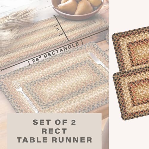 Homespice Russet Jute Braided Table Runner, Rect 8x28 Set of 2