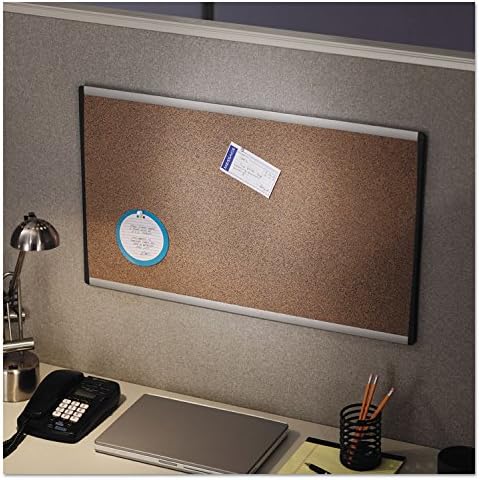 Quartet Bulletin Board, 30" x 18", Corkboard, Cubicle, Arc, Aluminum Frame (ARCB3018)