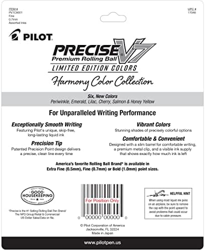 PILOT Precise V7 Rollerball, Limited Edition Assorted Colors, Pack of 9