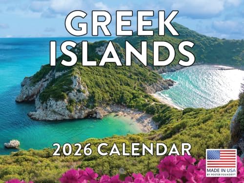 Greek Islands Calendar 2026 Monthly Wall Calender 12 Month | American Made In The USA