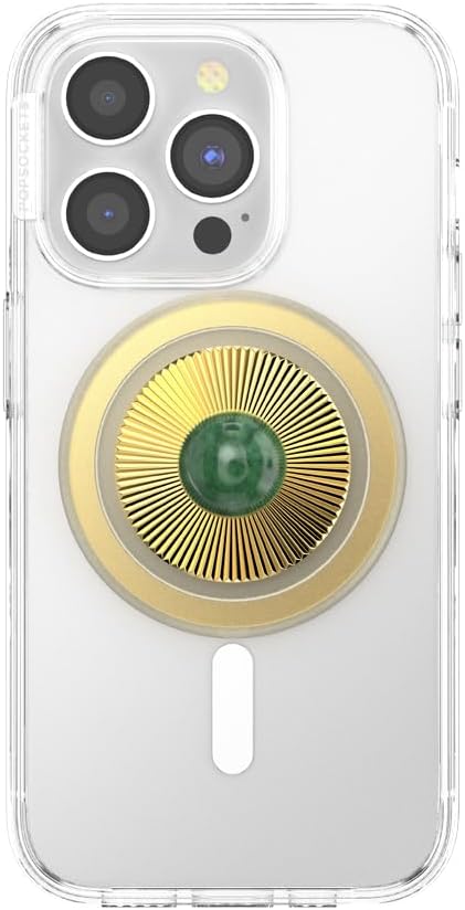 PopSockets Phone Grip for MagSafe, Magnetic Holder- Gem Brooch Jade | Removable, For Kindle / Android / iPhone, With Magnet, Enamel, Designs, Girly, Women