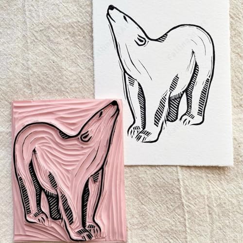 Falling in Art 5 Pack 4x6 Rubber Carving Block, Easy Cut Lino Blocks
