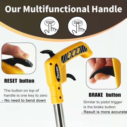 Zozen Pro Measuring Wheel, Brake & Handle Reset, Imperial Mechanical Roller