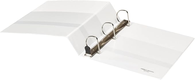 Office Depot® Heavy-Duty View 3-Ring Binder, 2" D-Rings, White, 49% Recycled, Pack of 4