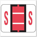 Smead BCCR Bar-Style Color-Coded Alphabetic Label, S, Label Roll, Light Red, 500 Labels per Roll, (67089)