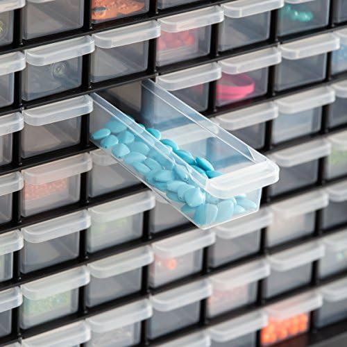 IRIS USA 64-Drawer Screw Organizer, Hardware Storage, Made in USA, Black