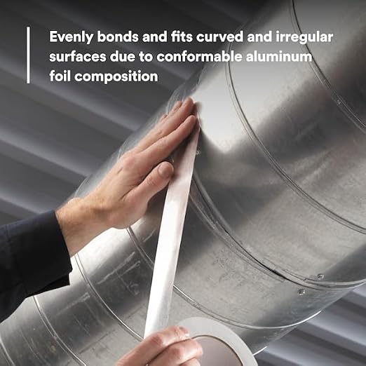 3M Aluminum Foil Tape 3380, Silver, 72 mm x 45 m, 3.25 mil, 1 Roll
