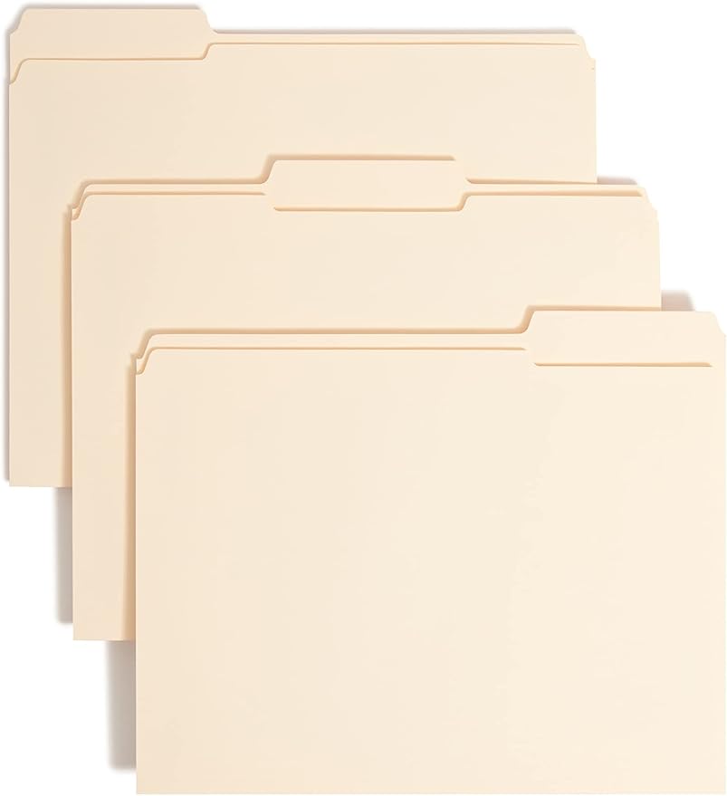 Smead Fastener File Folder, 1 Fastener, Reinforced 1/3-Cut Tab, Letter Size, Manila, 50 per Box (14534)