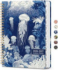 Large Planner 2026-2027, A4 (8.5" x 11") Hardcover Weekly & Monthly Planner July 2026 - June 2027 with Monthly Tabs, Academic Planner for School, Work and Office, Ocean Etching