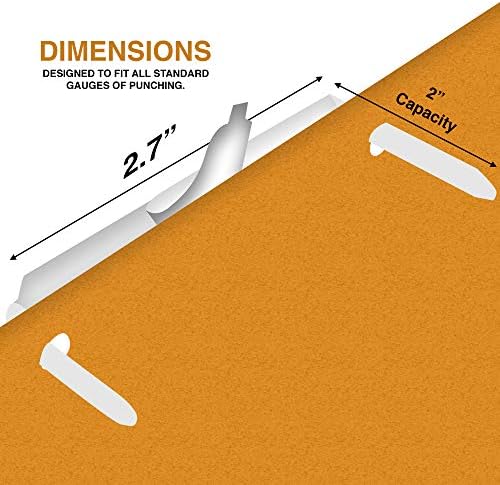 Self Adhesive Prong Paper Fasteners 100 Pack, 2 Inch Capacity, Steel Base
