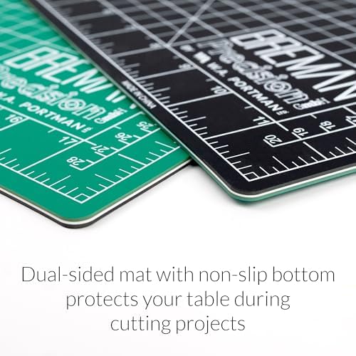 WA Portman Self-Healing Cutting Mat with Hobby Knife, 12'' Metal Ruler Set