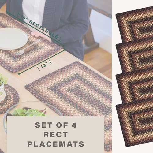 Homespice Prescott Jute Braided Placemats, Rect 13x19 Set of 4