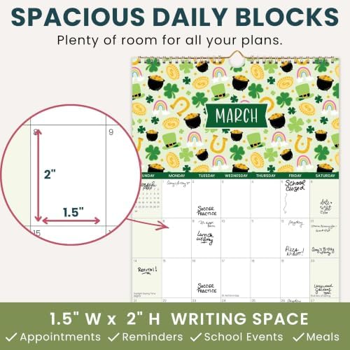 bloom daily planners 2027 Hanging Wall Calendar (January through December 2027) - Large 11” x 17” Monthly Calendar for Home or Office - Holiday Icons