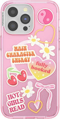 PopSockets iPhone 15 Pro Max Phone Case with MagSafe, Wireless Charging Compatible, Bookish - Spooky Book Club Clear