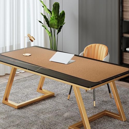 Mydours Extra Long 63" x 19.7" Desk Mat, PU Leather & Cork Mouse Pad, Black