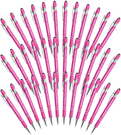 Qingxily Up to 300 Pcs Custom Pens Bulk,Personalized Pens with Free Engraving,Customized Stylus Ballpoint Pens with Your Name,Text,Message for Business,Graduation,Anniversaries-Colorful Pens 36 Pcs